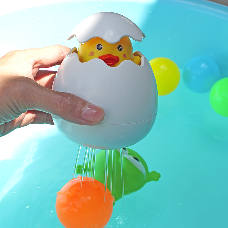 Bath toys rain clouds duckling eggs baby water play toys Children's bathroom sprinkler shower shaking sound the same style