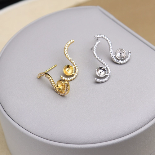 Бусины из жемчуга, аксессуары, модные серьги ручной работы, серебро 925 пробы, микроинкрустация