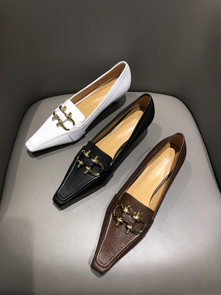 b lizard striped shoes children 2022 new high heel shoes female fine heel small square head one foot pedal spring autumn single shoe heel v