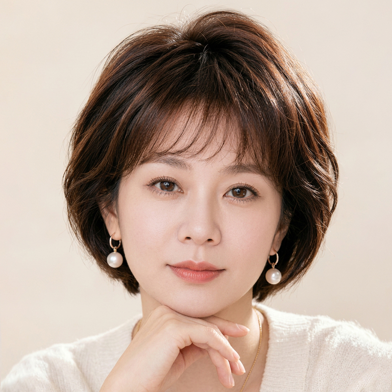 Full Head Wig for Women, Real Human Hair, Elegant Texture, Bob Style, Middle-Aged and Elderly Mother Style, Covers Gray Hair, Reduces Age, Breathable Full Head Wig for Women, Real Human Hair, Elegant Texture, Bob Style, Middle-Aged and Elderly Mother Style, Covers Gray Hair, Reduces Age, Breathable