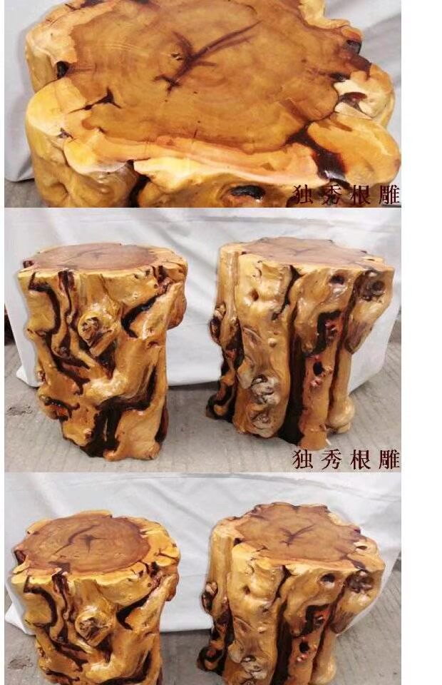 Cá nhân vườn hoa đứng vững chắc rễ cây khắc gốc cây gỗ pier bàn cà phê bàn ​​trà đặt trăm năm táo tàu gỗ phân - Các món ăn khao khát gốc bàn ghế gốc cây xoan