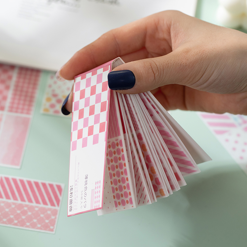 Fingertip gentle base with mold-cut sticker This 50 sheet of salt Department Watercolor geometric lattice hand ledger Decorative Material Mark