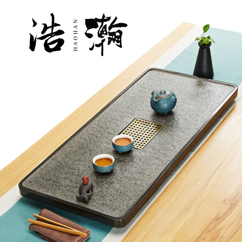 Tea Kam Kee Wujinshi tea tray household simple small tea table kung fu tea tea set tray set simple stone tea sea