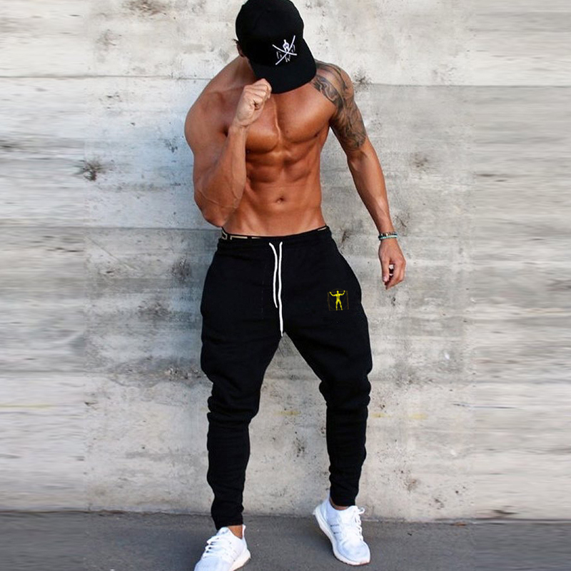 Musculature men's sports pants running fitness training basketball pants Thunder bunches Tubes Pants Inside lap pants casual thick cotton pants