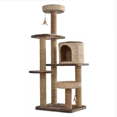 Kerry cat climbing frame, cat jumping platform, cat nest, luxury cat tree, large banana leaf woven cat scratching board, pu grass model