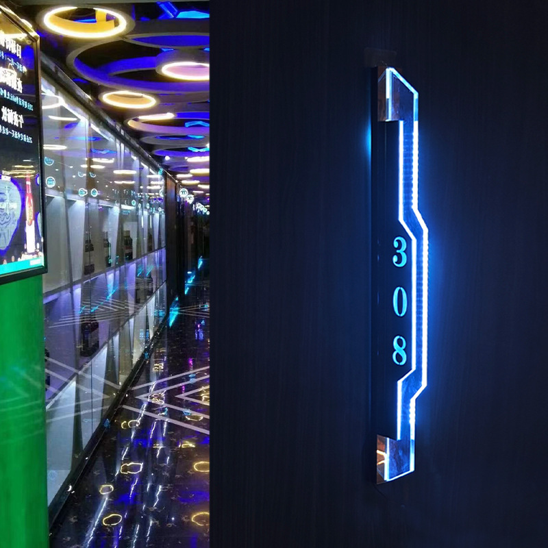 部屋の光るドア番号ボックス LED サイン 高級ホテルの光るドア番号 KTV 部屋ボックス番号サイン