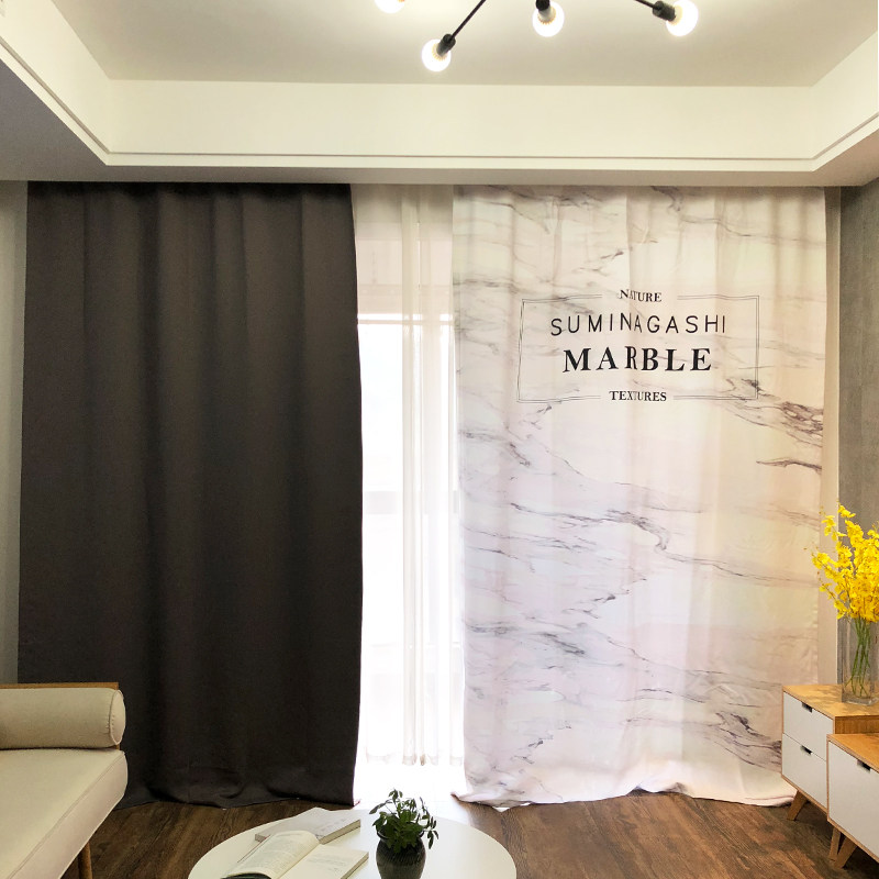 Marble curtain 2018 new Nordic simple ins cold wind black and white industrial loft living room