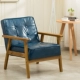 Sofa kiểu Nhật đơn vải đôi nghệ thuật ba phòng khách sofa gỗ rắn Nhà hàng phương Tây gỗ rắn ghế ăn cửa hàng sofa nhỏ - Ghế sô pha