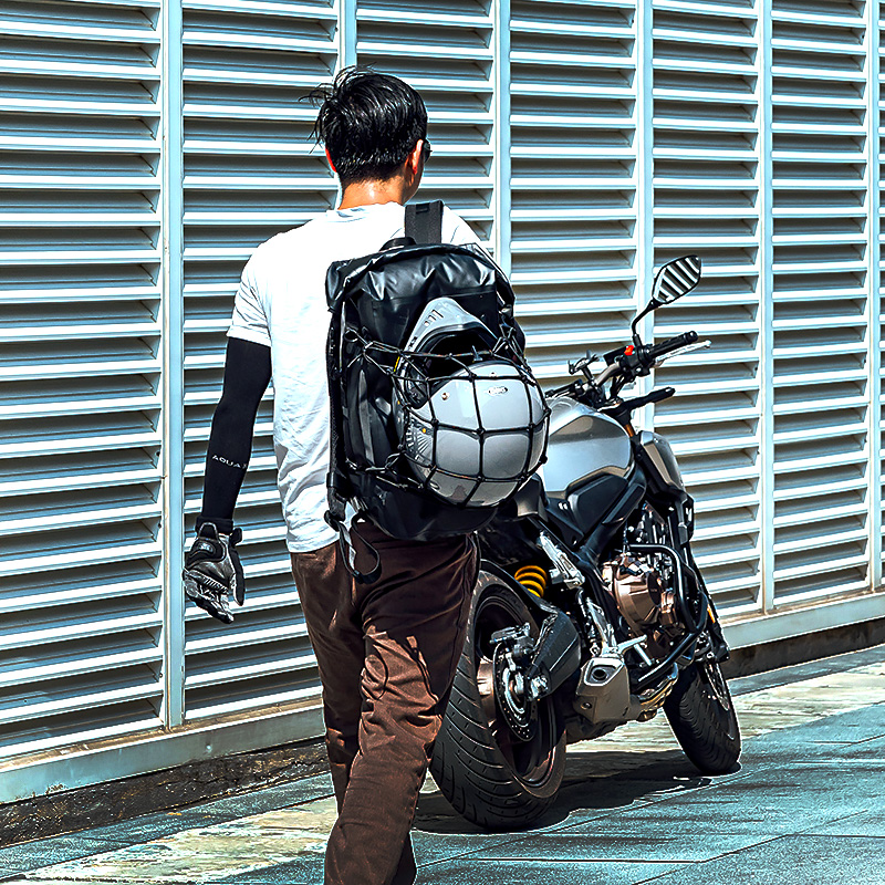 Locomotive Nets OSAH Locomotive Riding Waterproof Double-Shoulder Bag male and female safety helmet Net pocket Knight Shoulder Bag motorcycle equipment