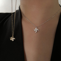 When it comes to functioning rotatable small windmill necklace light and luxurious crowdlock bone chain advanced sensation pendant neck chain autumn and winter female tide