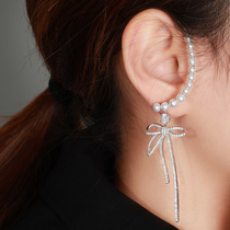 Zhao Ruth Tongan Gradient Pearl Super Fairy butterfly knot without ear hanging temperament personality sweet and beautiful personality ear ornaments