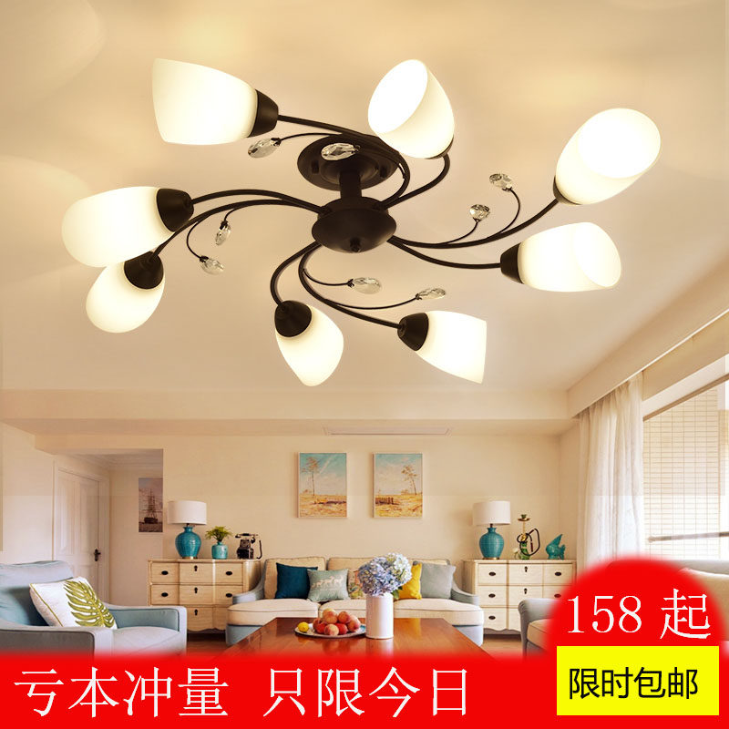 Modern minimalist LED living room ceiling lamp warm and romantic master bedroom lamp American dining room lamp Nordic creative lamps