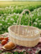 Willow hand-held flower basket, postpartum egg basket, hand-woven fruit and vegetable picking basket, rattan flower arrangement picnic basket