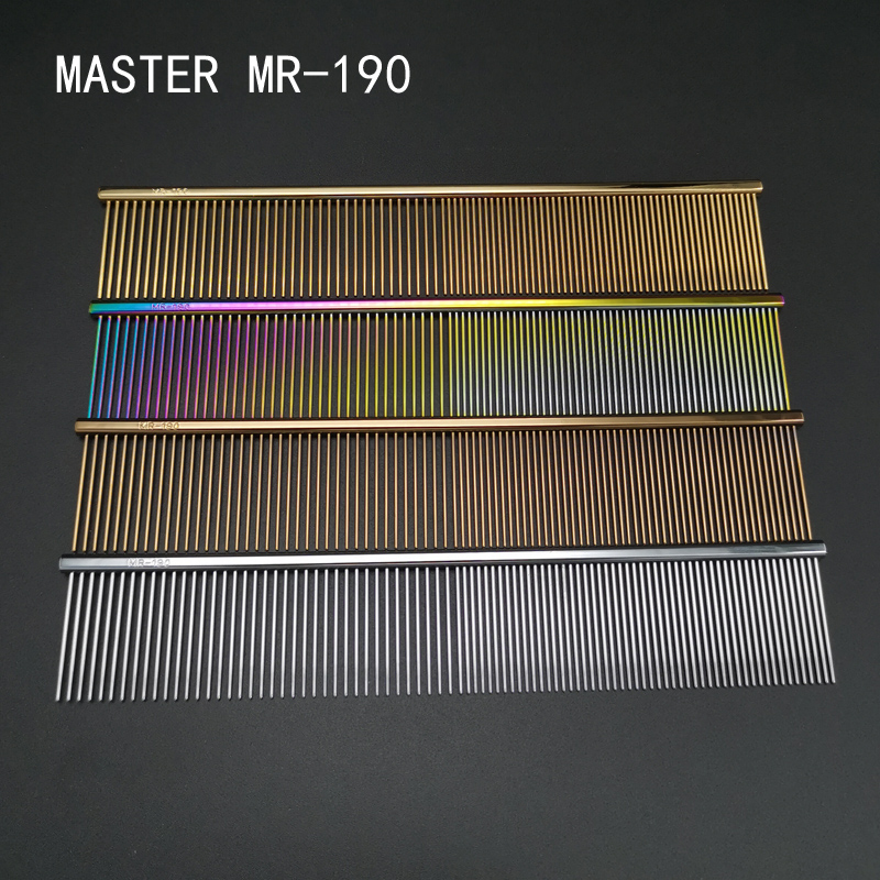 MASTER PLATOON COMB MR-190 PET PROFESSIONAL STRAIGHT ROW PIANO BEAUTY GOLD HAIR TEDDY DOG CAT STYLING COMB