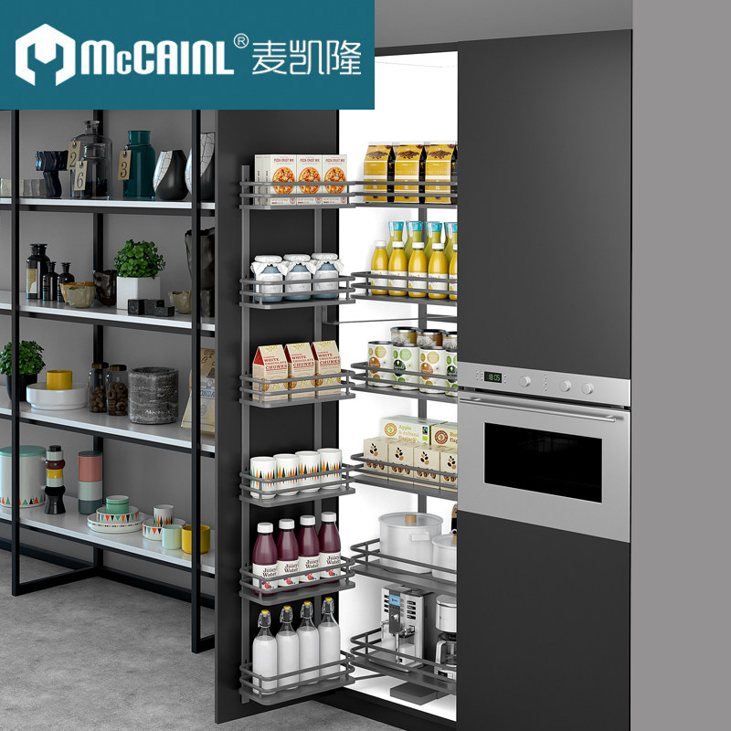 Kitchen overall cabinet pull basket high cabinet dish rack high cabinet linkage pull basket seasoning basket big monster storage basket high deep pull basket