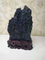 Seven Color Ore Original Specimen Peacock Color Original Stone Crystal Cluster Pendulum with Fortune Feng Shui Stone with base