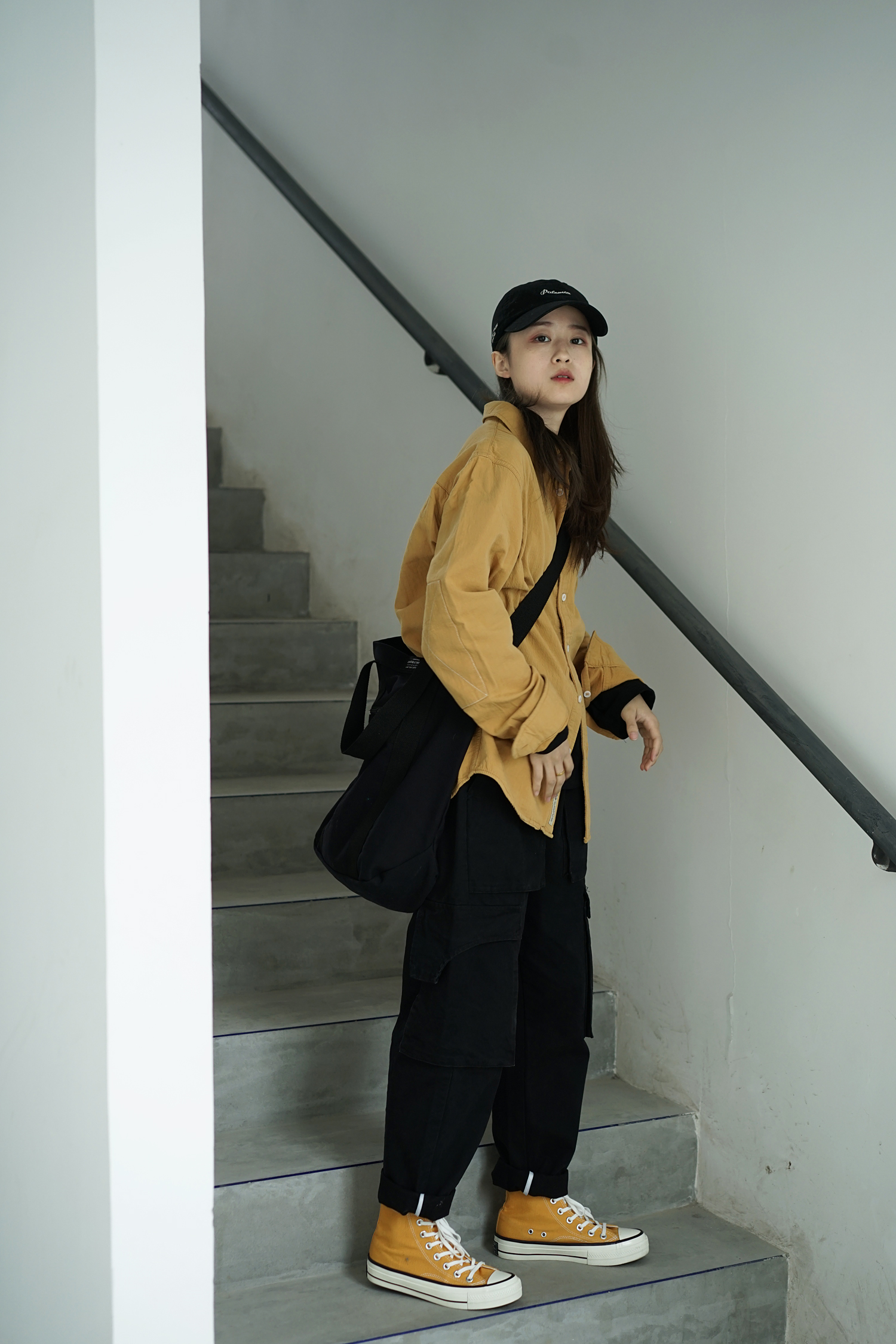 SG mùa thu và mùa đông mới Mỹ retro nhiều túi overalls quần harem quần âu cho nam và nữ quần kaki nữ