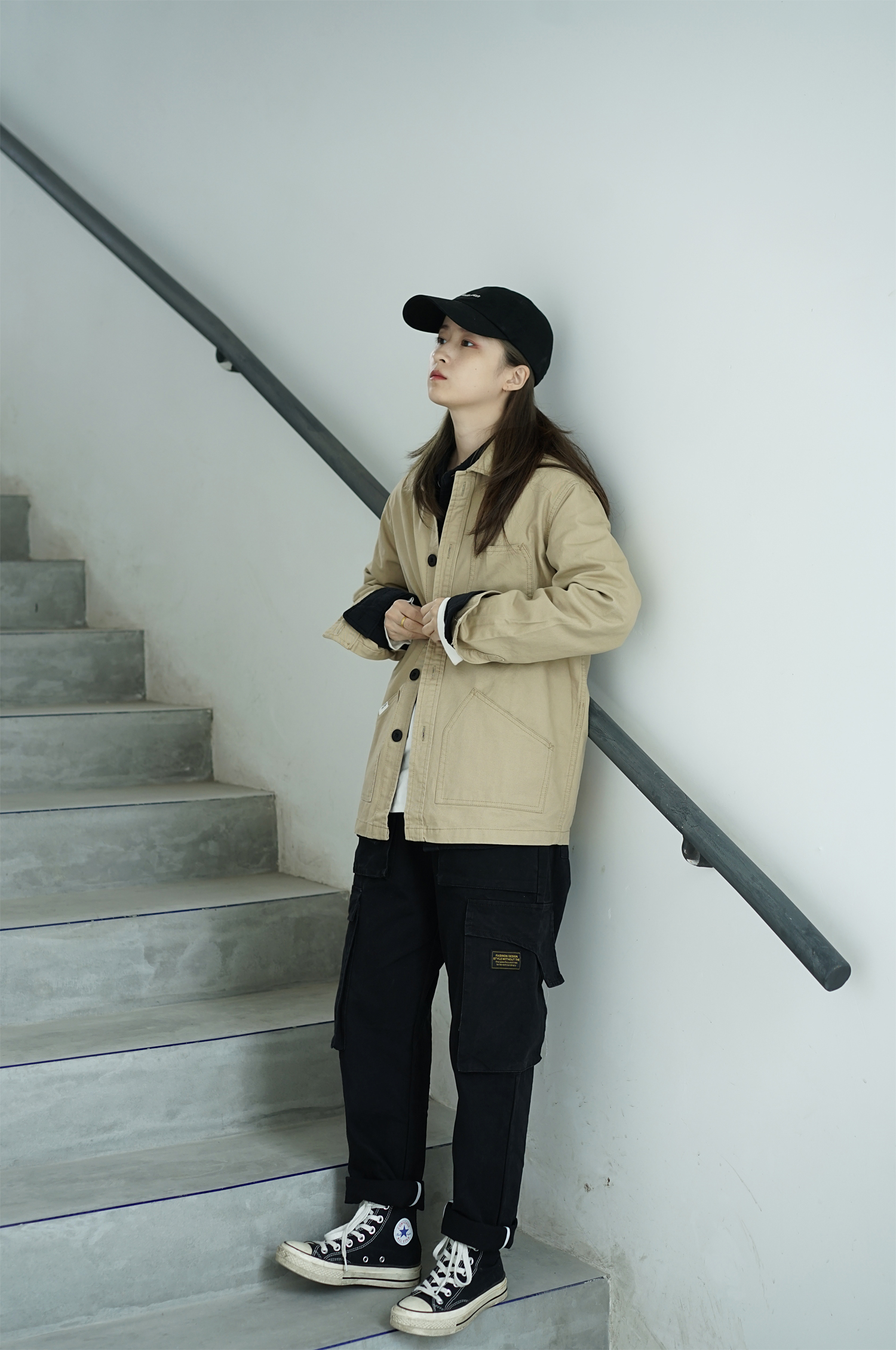 SG mùa thu và mùa đông mới Mỹ retro nhiều túi overalls quần harem quần âu cho nam và nữ quần kaki nữ