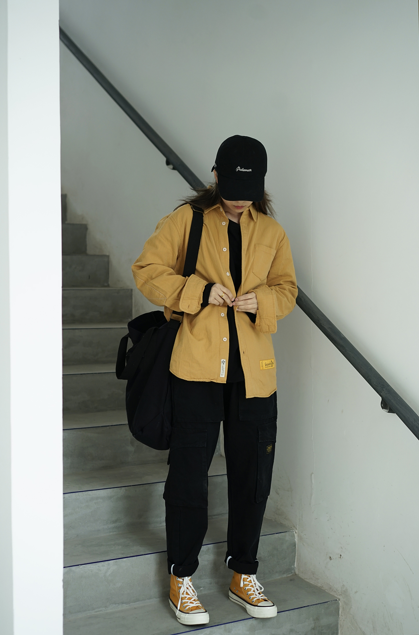 SG mùa thu và mùa đông mới Mỹ retro nhiều túi overalls quần harem quần âu cho nam và nữ quần kaki nữ