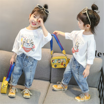 Girls autumn clothes New Western style baby long sleeve coat spring and autumn thin childrens baby T-shirt female treasure clothes