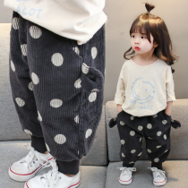 Female baby corduroy girls clothing 1-3 one year old spring and autumn clothing baby children Spring 5 children long pants spring clothing
