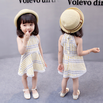 Baby girl Summer Dress 1 Korean version 2 girls 3 Girls 4 princess skirt short sleeve summer 4 cute 5 years old and a half 6