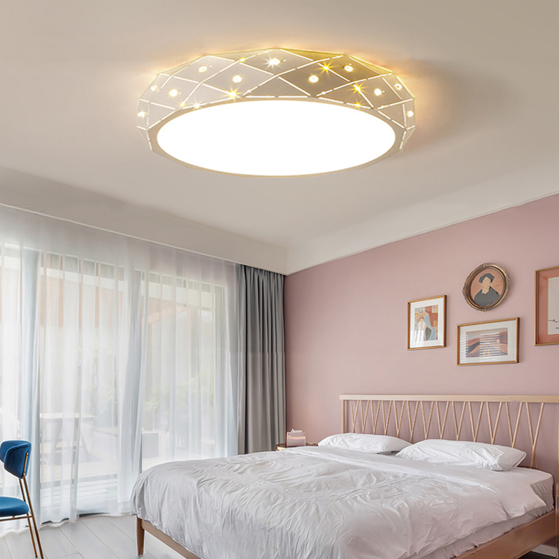 LED bedroom lamp circular room color dimmer light creative personality study lamp modern simple ceiling lamp remote control