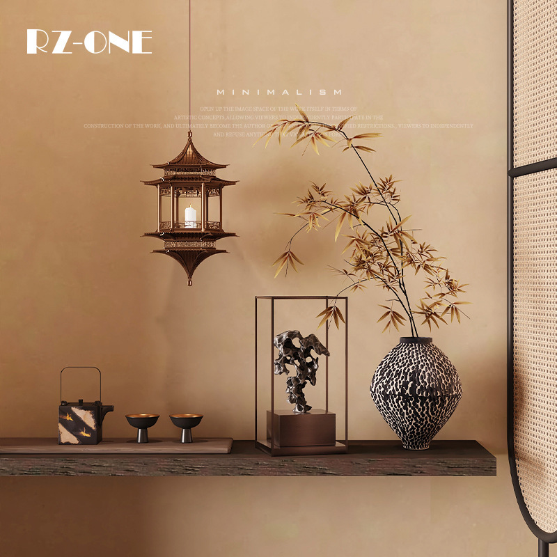 Rzone Song Dynasty Aesthetic Ceramic Ornaments, High-End Tea Room Entrance, Wabi-Sabi Style Exhibition Hall Matching Decorations and Furnishings Rzone Song Dynasty Aesthetic Ceramic Ornaments, High-End Tea Room Entrance, Wabi-Sabi Style Exhibition Hall Matching Decorations and Furnishings
