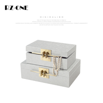 Cloakroom jewelry box model room modern European style light luxury storage white high-end exquisite jewelry box ornaments