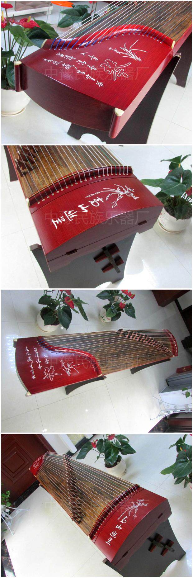 Special Price Seconds Kill Teaching Red Wood Lettering Guzheng Professional Playing Solid Wood Adult Guzheng 163 Type Professional 10 Class