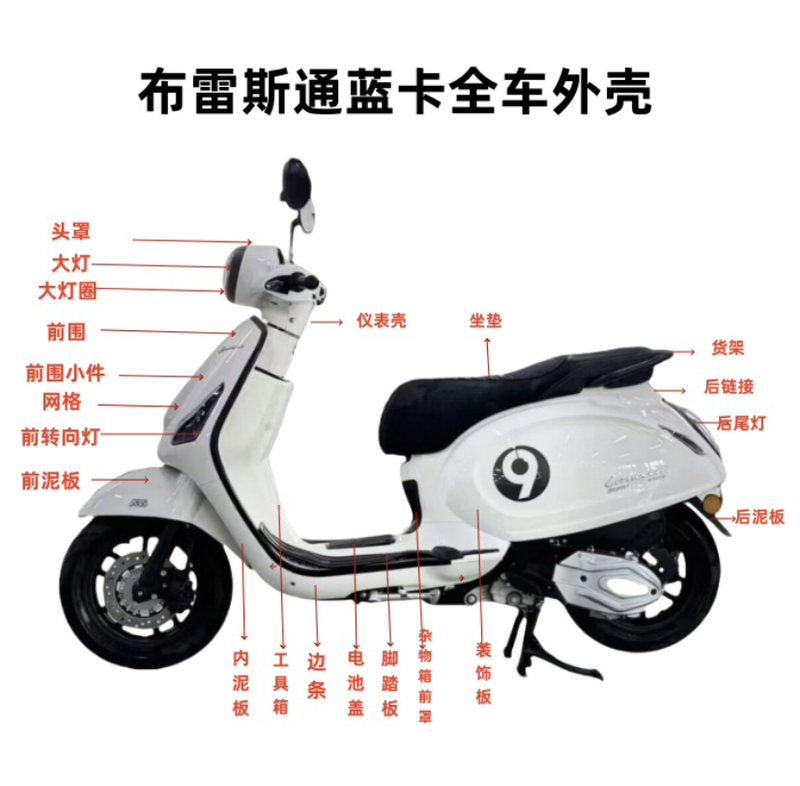 Brezton Blue Card 150 Motorcycle Shell Accessories Plastic Parts Lamps Car Shell Front Mudguard Modification Parts Universal