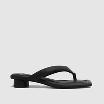 2022 new casual clip toe low heel sandals beach holiday windy heel herringbone slippers with flat bottom sandals