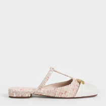 2022 Summer new splicing coarse flowers low heel Mueller shoes womens beach holidays small and fragrant with cool slippers