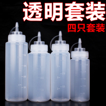 Transparent Squeeze Sauce Bottle Plastic Sauce Bottle Squeeze Bottle Salad Bottle Sharp Mouth Oil Jug Oil Bottle Squeeze Salaar Sauce