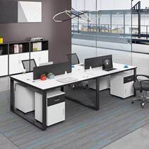 Desk simple modern 2 4 6 8 people screen work position staff four card position office table and chair combination