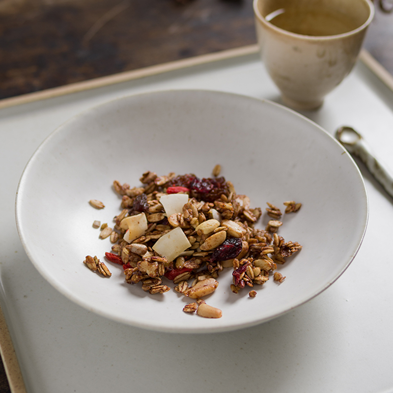 Jingdezhen ceramic rice bowl bowl retro style open earth pottery Japanese-style Zen small bowl deep dish dessert dessert plate