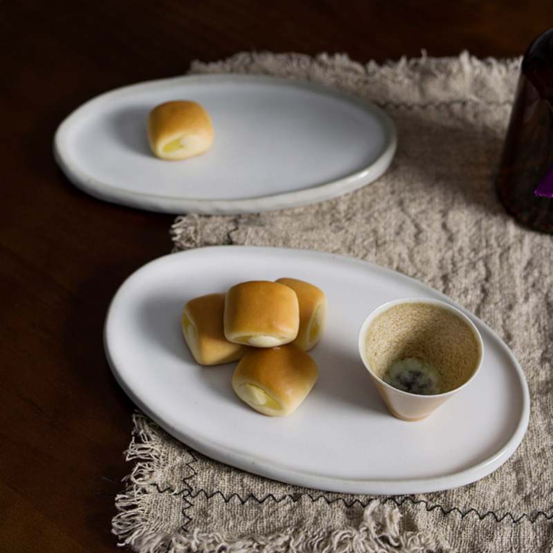 Japanese-style crude ceramic disk hand-made ceramic small plate household dessert plate original snack plate Jingde Town tableware