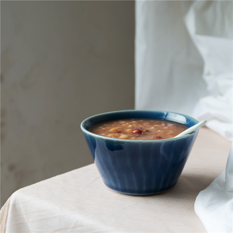 Original Design Ceramic Bowl Jingdezhen Tableware Congee Bowl Japanese Household Soup Bowl Rice Bowl Ice Cream Bowl