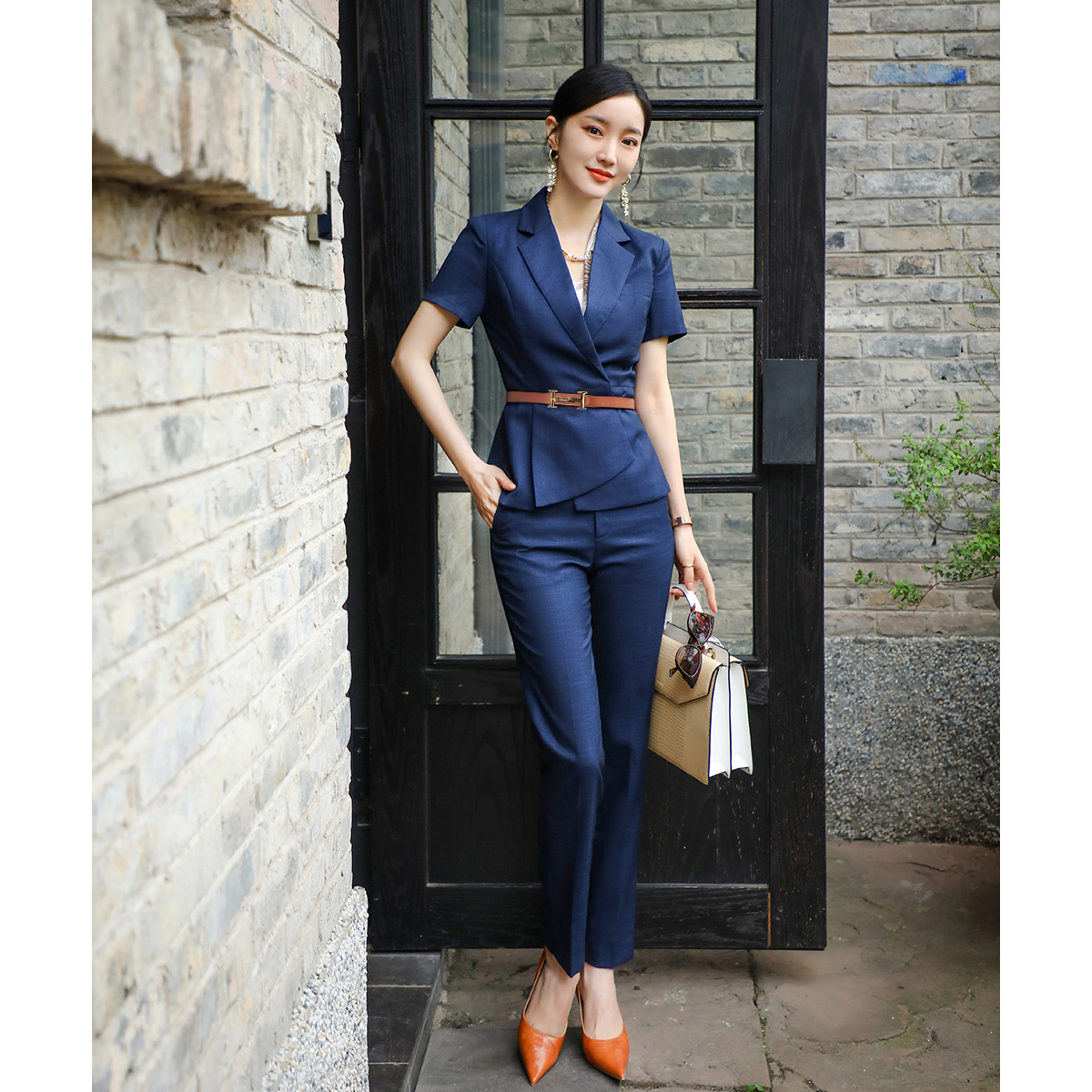 Zhang Nianen custom sassy and capable short-sleeved suit autumn new ol professional suit female real estate overalls - Taobao