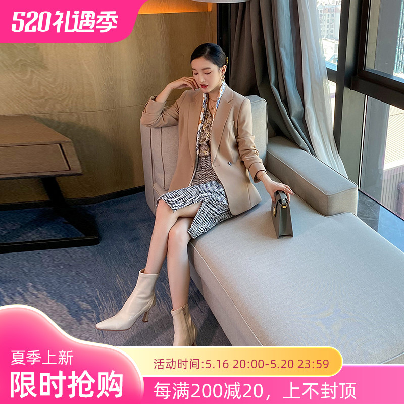 Zhang Xinhen customized high - end Kachan suit goddess of the goddess OL professional dress suit female suit in spring