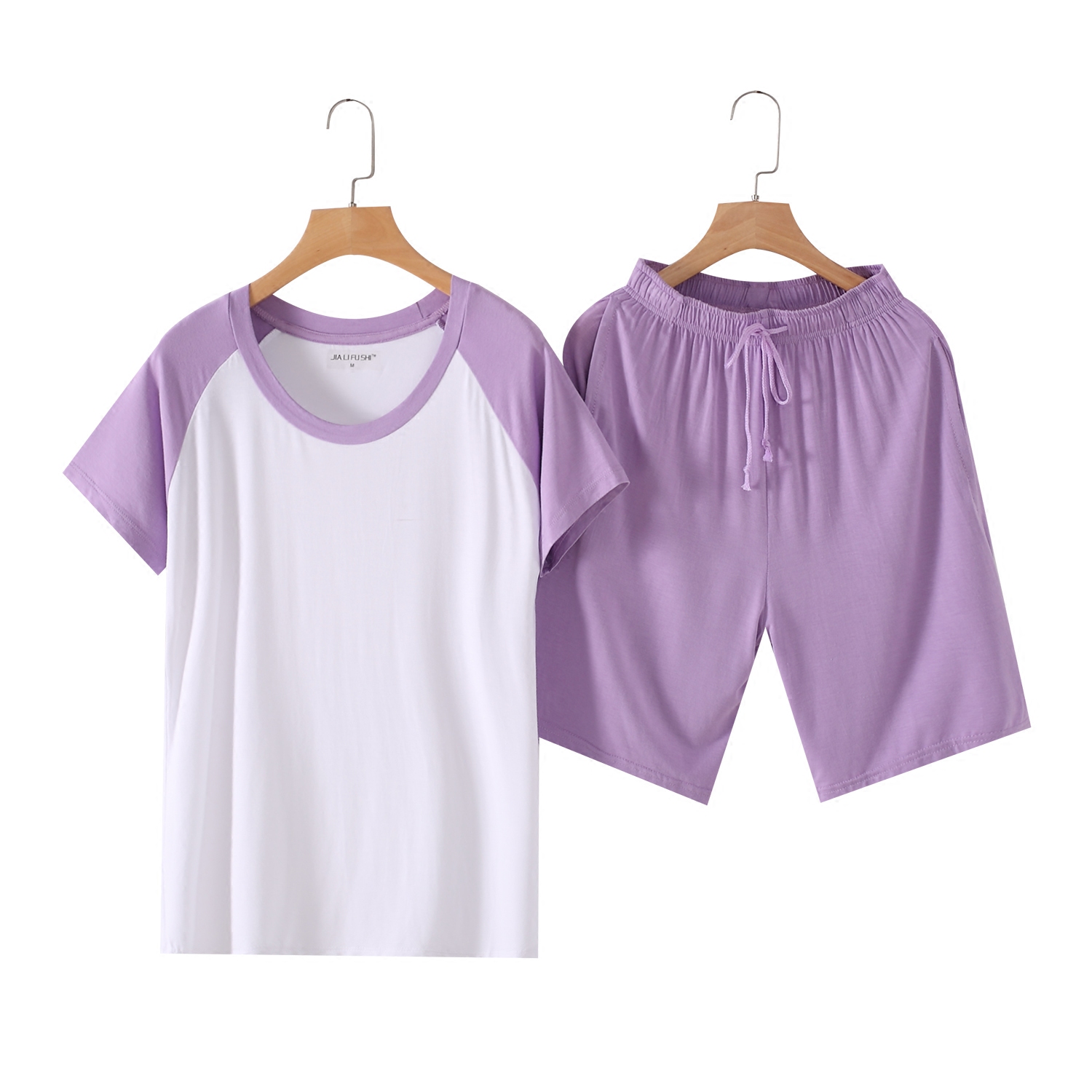 Summer women's modal short-sleeved shorts suit thin T-shirt pajamas large size loose home clothes casual can be worn outside