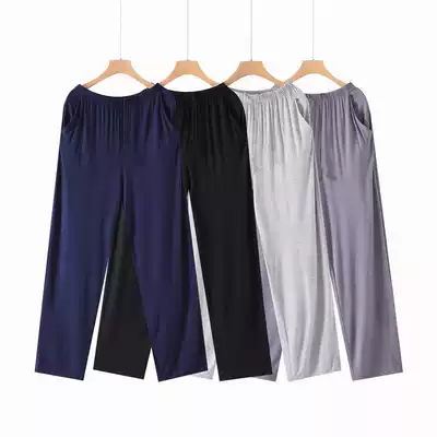 Modal cotton men's home trousers thin pajama pants sports leisure loose can wear super anti mosquito pants air conditioning pants
