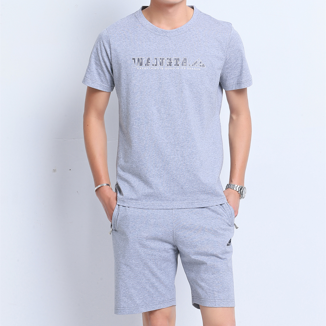 Summer sports suit Men's short-sleeved shorts Sportswear suit Men's summer casual running sportswear Men's suit