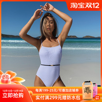 OceanMystery new 2020 white one-piece swimsuit female belly slim slim beach resort swimsuit