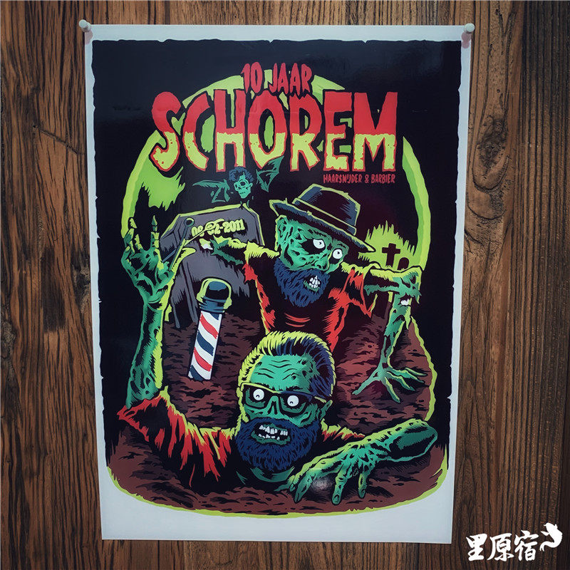 Spot REUZEL Founder Zombie Style Poster Hairstyle Shop Decoration Painting Atmosphere Painting