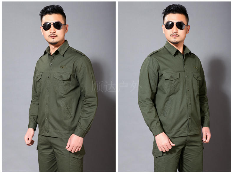 Cotton mùa hè mỏng quần áo phù hợp với nam dài tay mặc quần áo bảo vệ máy hàn sửa chữa cơ khí tự động sửa chữa dụng cụ bảo trì set đồ nam đẹp