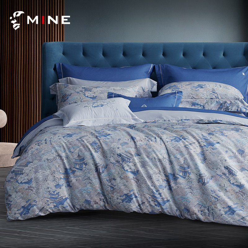 MINE Sleep Pure Cotton Printed Five Sets Bedding Bedding All Cotton Light Extravagant Quilt Cover Home Textile Four Pieces Sets And Styles