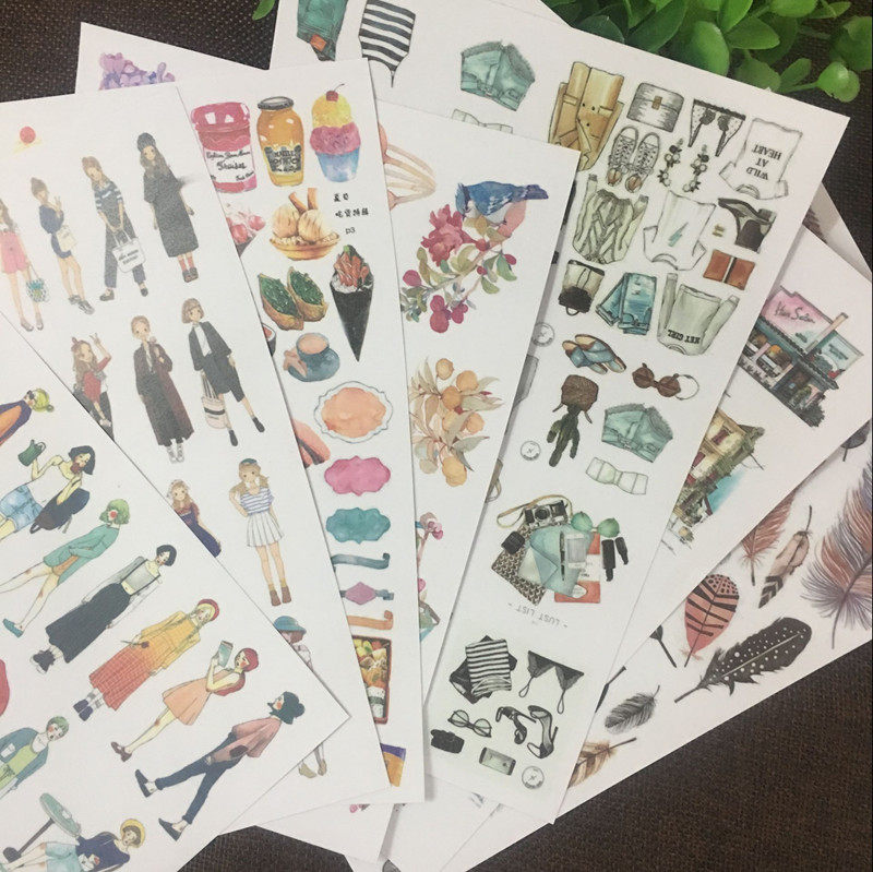 A5 and paper sticker hand ledger sticker hand ledger back glued cartoon stickers uncut