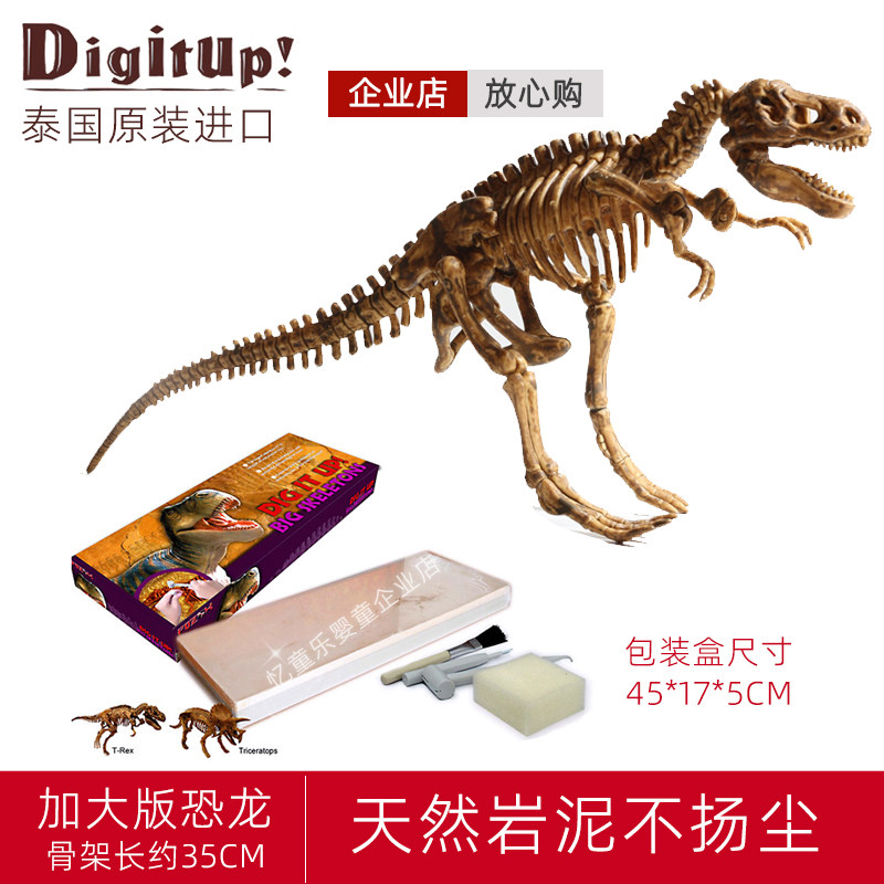 Thailand Imported Dinosaur Fossil Archaeological Excavation Toy Simulation Animal Large Tyrannosaurus Rex Skeleton Splicing Model