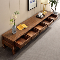 Redwood furniture chicken wing Wood TV cabinet clearance living room simple modern combination full solid wood simple 2 m low floor cabinet
